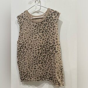Zoe + Liv Tan Leopard Print Top